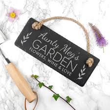 Personalised Garden Slate Hanging Sign