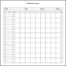 Softball Scorecard Template Baseball Score Sheet Scorekeeping