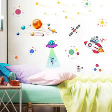 Wabjtam Outer Space Wall Decals Rocket