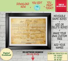Genealogy 5 Generation Blank Custom Printable Family Tree Genealogy Template Instant Download Genealogy Print Ancestry Chart
