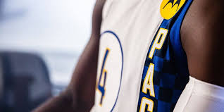 The jersey is primarily white with a blue and black chequered flag trim on the left hand side of the jersey. Pacers Team Store On Twitter Welcome The 2019 2020 Pacers City Edition Jersey To The Collection Learn More About The Inspiration Behind The Design Learn More Https T Co Wvv7sqzlgg Https T Co Oprao73ohi