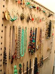 Don't store your jewelry in a drafty cold closet or a hot and stuffy attic. Nailhead Bulletin Board Jewelry Display It S Great To Be Home Cork Board Jewelry Jewelry Organizer Diy Jewellery Storage
