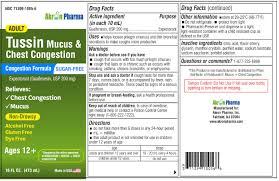 tussin mucus and chest congestion