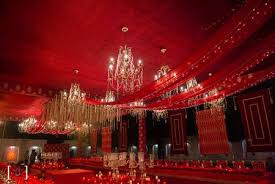 photo of red and gold decor theme