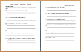 Parent Teacher Conference Form Template Awesome Checklist Interview