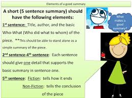 ppt elements of a good summary