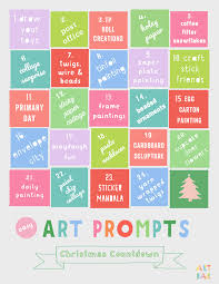 Art Prompts Advent Calendar Printable Artbar