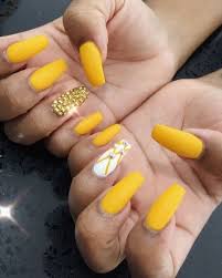 From wearing dark nail polish to fungal infections to serious health conditions, here why trust us? 35 Ruthless Mustard Yellow Coffin Nails Designs Strategies Exploited Modifikationcar Com Yellow Nails Design Yellow Nails Nail Designs Summer Acrylic