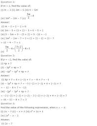 Ncert Solutions Algebraic Expressions