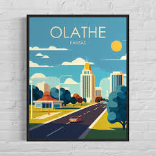 Olathe Kansas Retro Art Print Olathe