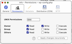 wordpress file permissions complete