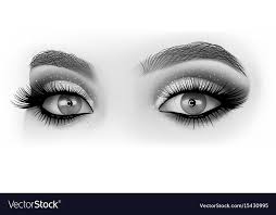 white eyes makeup royalty free vector image
