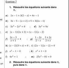 Bonsoir pourriez-vous m'aider à terminer mon exercice de maths le but est  de faire les équations - Nosdevoirs.fr