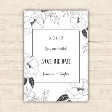 Floral Save The Date Card Design Vector Free Download