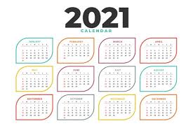 All calendar templates are free, blank, and printable! Free 2021 Calendar Vectors 2 000 Images In Ai Eps Format