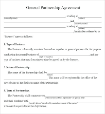 Free Partnership Agreement Template Free Business