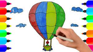 Bé xem và học cách vẽ một chiếc Khinh Khí Cầu đơn giản nhưng rất đẹp - How  to Draw Hot Air Balloon - YouTube