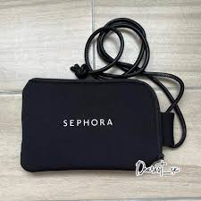 sephora black sling pouch bag makeup