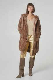 Longline Faux Fur Jacket With Hood