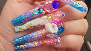 ocean nails using cat eye gels