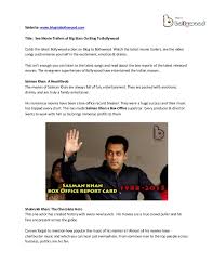 Blogtobollywood Provides Box Office Of Salman Aamir