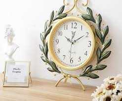 Non Ticking Gold Wall Clock With Olive