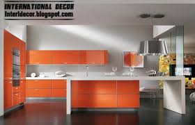 contemporary orange kitchen cabinets