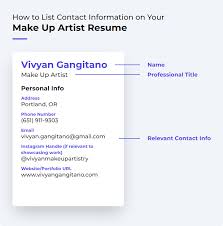 make up artist resume exles and