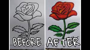 Dengan awalan huruf u anda bisa menjadikannya gambar bunga mawar yang sekaligus bisa anda warnai. Mawar Merah Cara Membuat Dengan Krayon Youtube