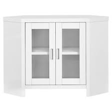 Homeroots White Corner Tv Stand With