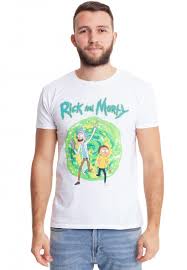 rick and morty portal white t shirt