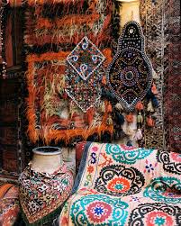 ethnic corner with carpets in the