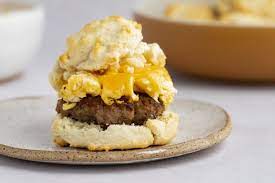 homemade sausage egg and cheese biscuit