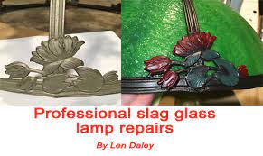 Slag Glass Lamp Shade Repair Below