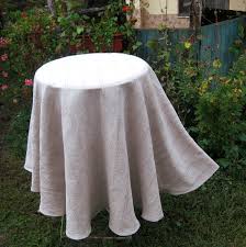 Modern Round Linen Gray Tablecloth