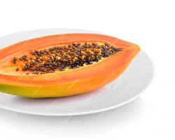 Image of papaya fruit slices on a plate