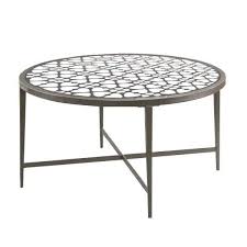 Silver Round Glass Top Coffee Table
