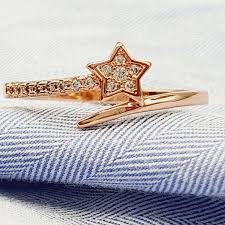 lovely star thin sweet rose gold rings