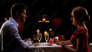 couple having romantic dinner in high