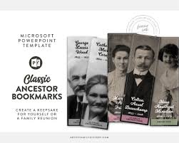 Classic Ancestor Bookmark Template For Microsoft Powerpoint