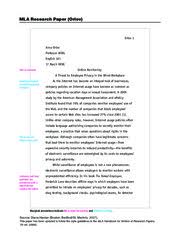 Sample MLA research paper 
