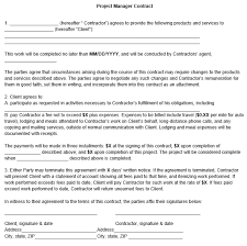 Project Manager Contract Template