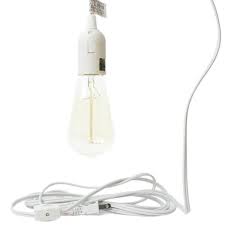 Newhouse Lighting 18 2 12 Ft White Hanging Lamp Light Cord With E26 Socket Ccord Wh The Home Depot