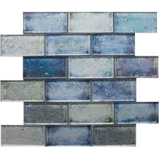 Andromeda Blue Glass Brick Tiles