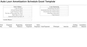 Free Car Loan Amortization Schedule Template Payment Lease