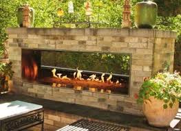 Linear Outdoor Fireplace 48