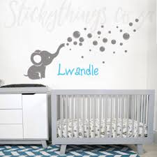 Elephant Name Wall Decal Personalised