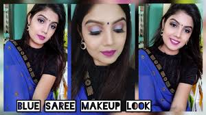 blue saree makeup look look 7