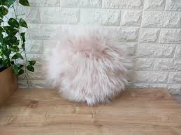 Buy Pale Pink Faux Fur Round Pillow 16