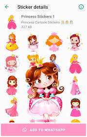 princess cartoon stickers for whatsapp
